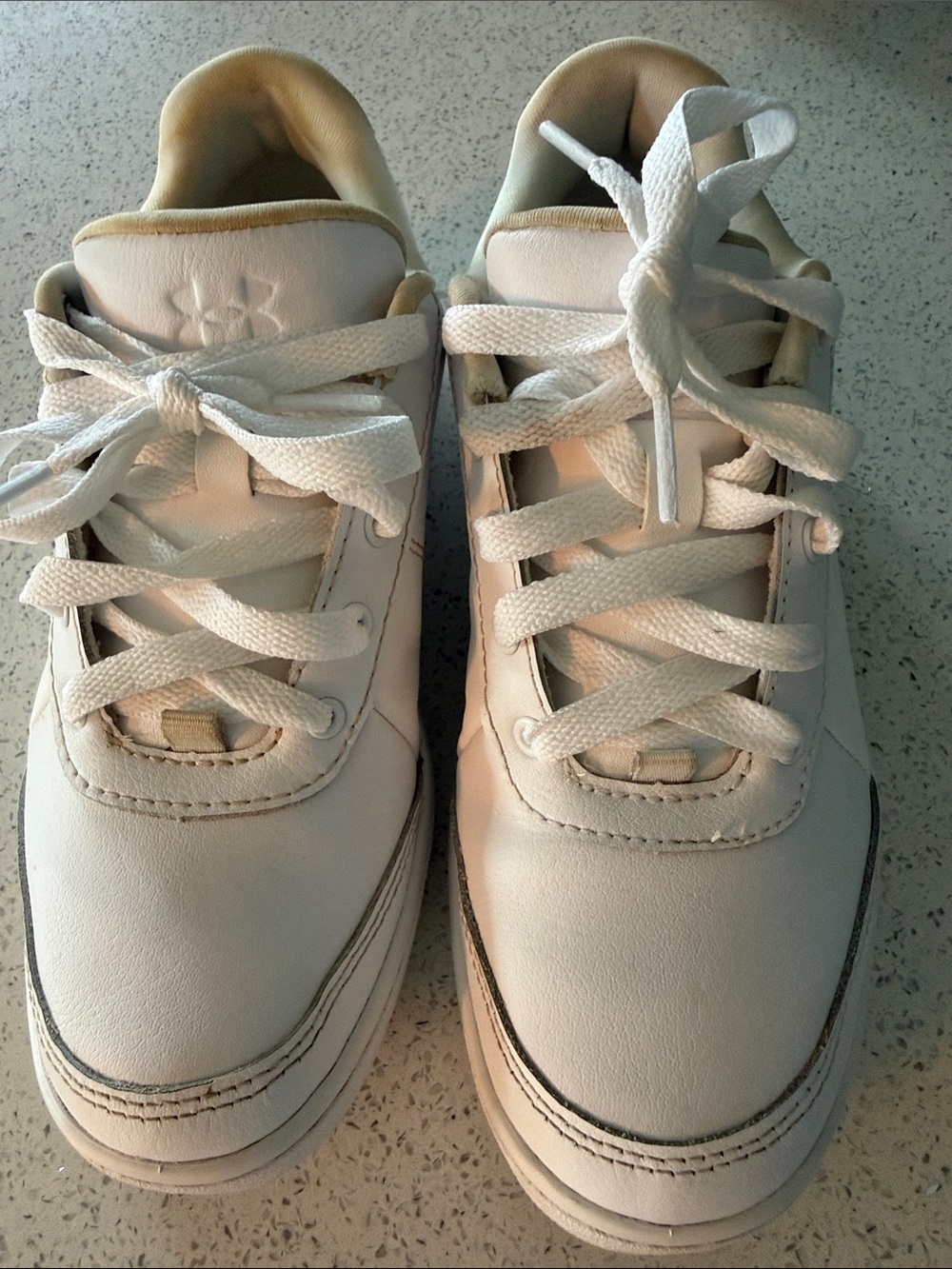 Under Armour White Kids Sneakers with Cream Trim